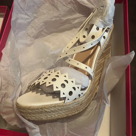 Nikolina white Wedge platform heels. - Picture 4 of 4